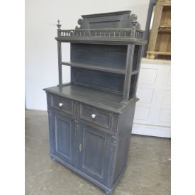 #1004 Antique Pine Dresser with Open Shelves (grey) 