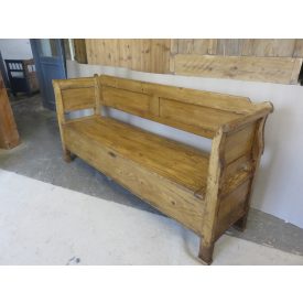 #1042 Antique Pine Box Bench - finished with wax 