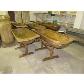 #11  Antique dough bowls on stand