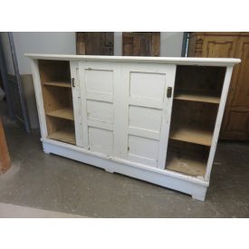 Antique Pine Dresser with Sliding Doors (white)