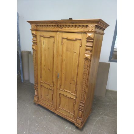 # 1165  Antique Pine Two Door Wardrobe (Waxed)
