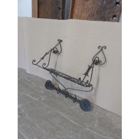Antique hanging entryway iron shelf