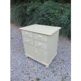 #1243 Antique Pine Cabinet with Four Drawers (cream) 