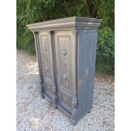 # 1275 One-of-a-Kind Antique Pine Wardrobe (Grey)