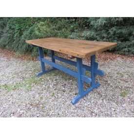 #1289 Antique Pine Table (blue base)
