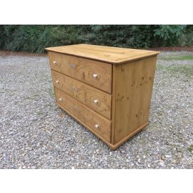   #1317 Antique Pine Chest of Three Drawers - finished with wax