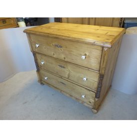   #1508 Antique Pine Chest of Three Drawers - finished with wax