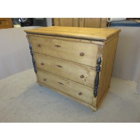   #1509 Antique Pine Chest of Three Drawers - finished with wax