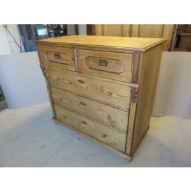 #1510 Antique Pine Chest of Five Drawers - finished with wax