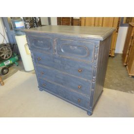 #1511 Antique Pine Chest of Five Drawers (grey)