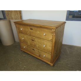   #1552 Antique Pine Chest of Three Drawers - finished with wax