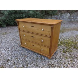 Antique Pine Chest of Three Drawers (waxed)