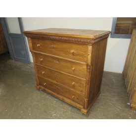 #1627 Antique Pine Chest of Four Drawers - finished with wax