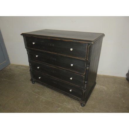 Antique Pine Chest of Four Drawers (black)