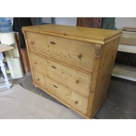 Antique Pine Chest of Three Drawers (waxed)