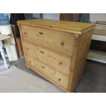 Antique Pine Chest of Three Drawers (waxed)