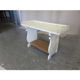 #1690 Antique Pine Bucket Bench (white)
