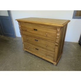   #1708 Antique Pine Chest of Three Drawers - finished with wax