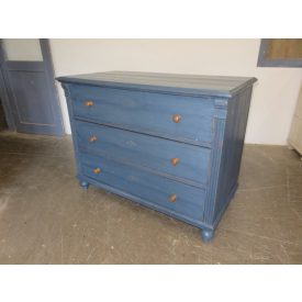 #1721 Antique Pine Chest of Three Drawers (blue)