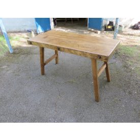 #1741 Antique Butcher Block Table - finished with wax
