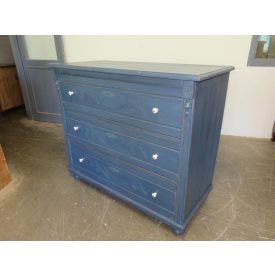 #1765 Antique Pine Chest of Three Drawers (blue)