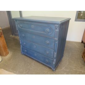 #1770 Antique Pine Chest of Four Drawers (blue)