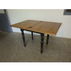 #1786 Antique Pine FlipTop Table (black base-waxed top)
