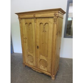 Antique Pine Two Door Wardrobe (waxed)
