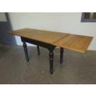 #1802 Antique Pine Draw-Leaf Table (black base - waxed top)