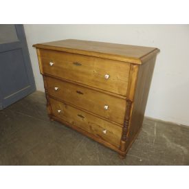   #1848 Antique Pine Chest of Three Drawers - finished with wax