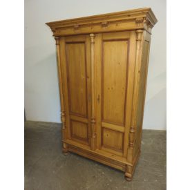 #1857 Antique Pine Two Door Wardrobe - finished with wax