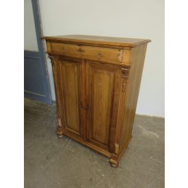 Antique Pine Cabinet with top drawer, finished with wax