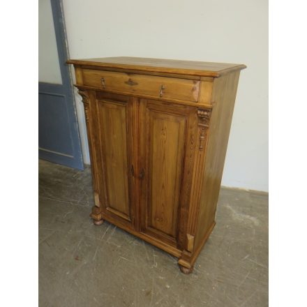 Antique Pine Cabinet with a drawer, finished with wax