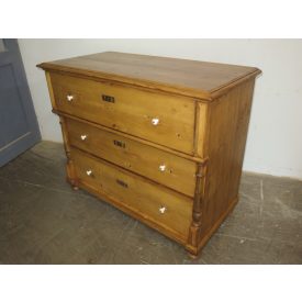   #1866 Antique Pine Chest of Three Drawers - finished with wax