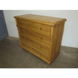 Antique Pine Chest of Four Drawers (waxed)