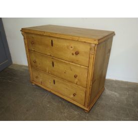   #1874 Antique Pine Chest of Three Drawers - finished with wax