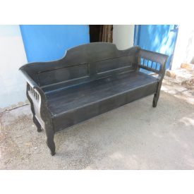#1897 Antique Pine Box Bench (black)