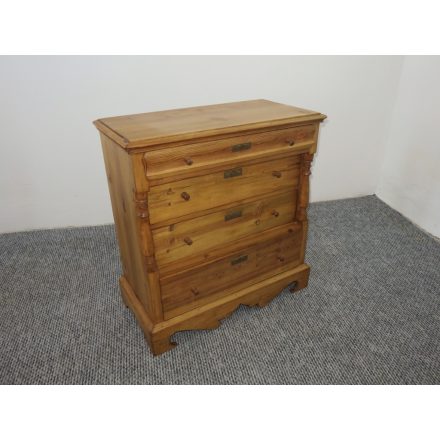 Antique Pine Chest of Four Drawers, finished with wax