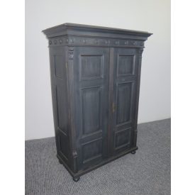 #1909 Antique Pine Two Door Wardrobe (grey)