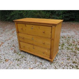   #1923 Antique Pine Chest of Three Drawers - finished with wax