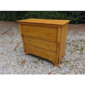   #1924 Antique Pine Chest of Three Drawers - finished with wax