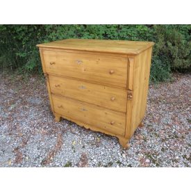  #1928 Antique Pine Chest of Three Drawers - finished with wax