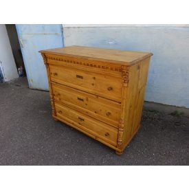   #1937 Antique Pine Chest of Three Drawers - finished with wax