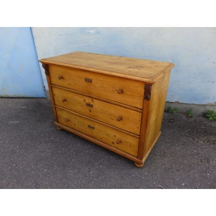 Antique Pine Chest of Three Drawers (waxed)