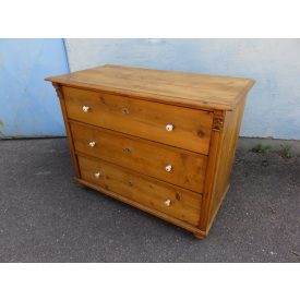   #1941 Antique Pine Chest of Three Drawers - finished with wax