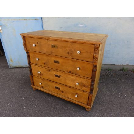 Antique Pine Chest of Four Drawers (waxed)