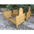 #1945 Antique Pine Beds, pair of two - finished with wax