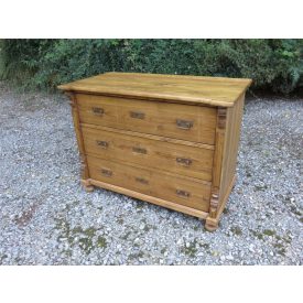   #1962 Antique Pine Chest of Three Drawers - finished with wax