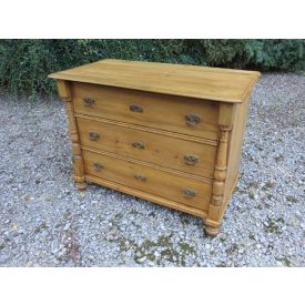   #1963 Antique Pine Chest of Three Drawers - finished with wax