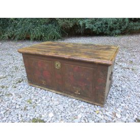 #1975 Antique Pine Hand Painted Trunk